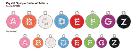 Crystal Opaque Pastel Alphabet Tags