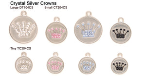 Crystal Silver Crown Tags