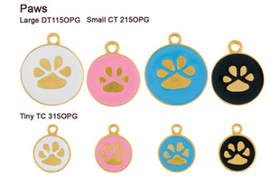 Paw Opaque Pastel Gold Tags