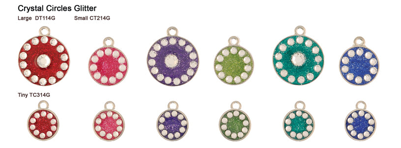 Glitter Crystal Circle Opaque Pastel Tags