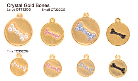 Crystal Gold Bone Tags