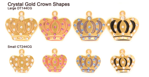 Crystal Gold Crown Shape Tags