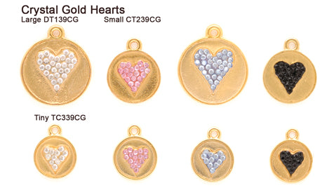 Crystal Gold Heart Tags