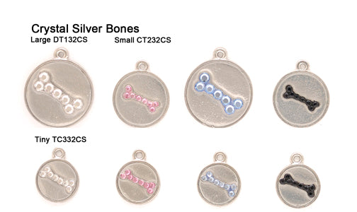 Crystal Silver Bones Tags