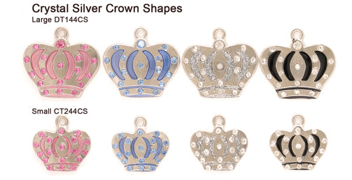 Crystal Silver Crown Shape Tags
