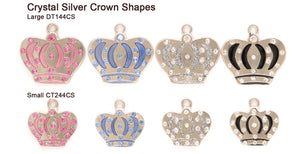Crystal Silver Crown Shape Tags
