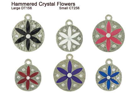 Hammered Crystal Flower Tags