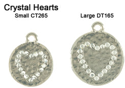 Hammered Crystal Heart Tags