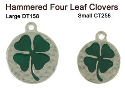 Hammered Four Leaf Clover Tags