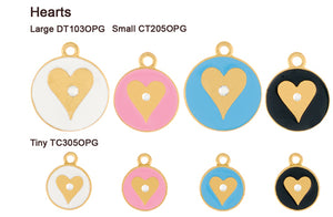 Gold Opaque Pastel Heart Tags