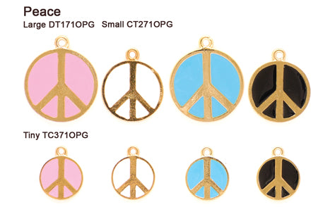 Peace Sign Opaque Pastel Gold Tags
