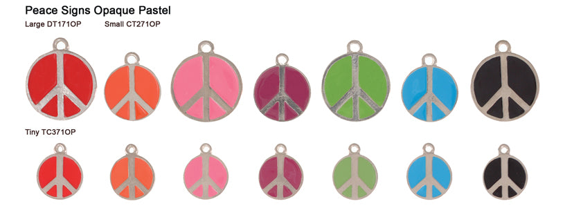 Peace Sign Opaque Pastel Tags