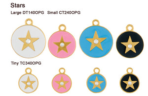 Star Opaque Pastel Gold Tags