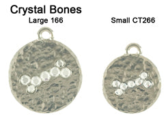 Hammered Crystal Bone Tags